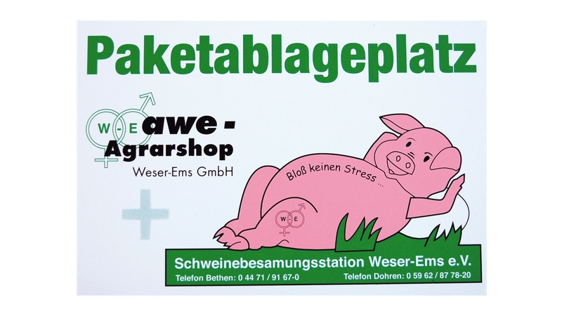 Schild "Paketablageplatz"